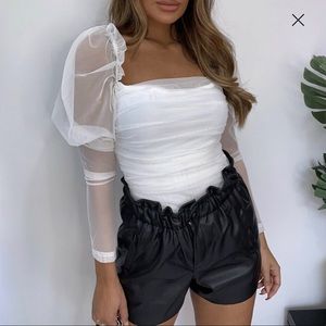 Sheer Puff Sleeve Top